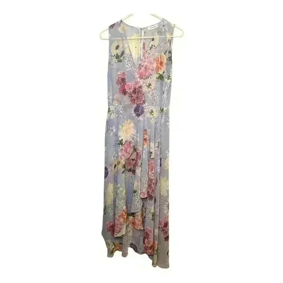 Calvin Klein Lavender Chiffon Floral Faux Wrap Dress, Size 6 (approximate) - Picture 2 of 7